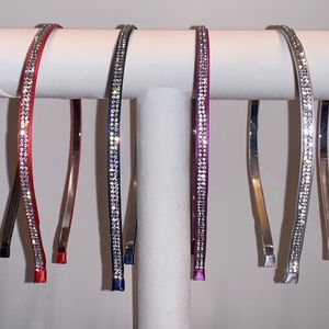 Satin Ribbon Rhinestone Headbands